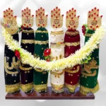 Multi Color Alam Panja Set with Stone Work for Your Home Azakhana